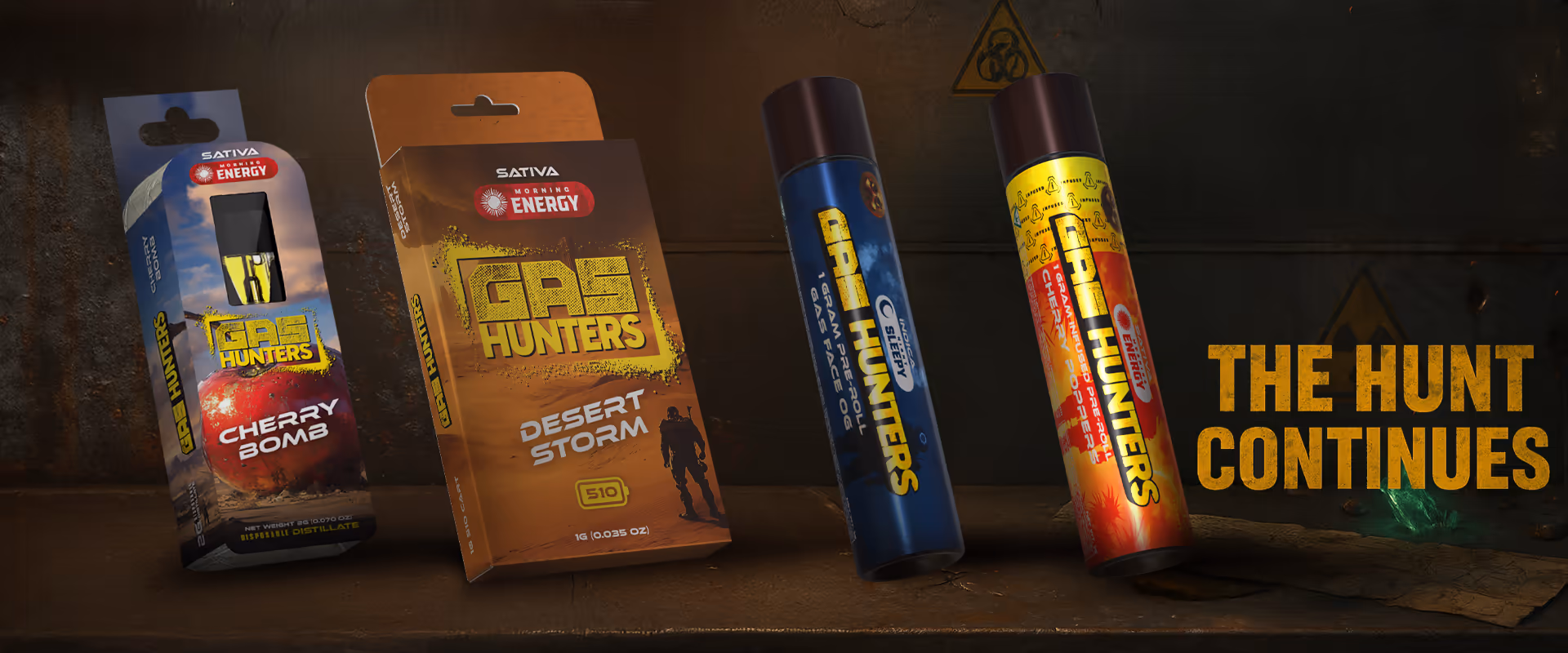 Gas Hunters “The Hunt Continues” banner showing a vapor trail against night sky